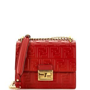 Great Fendi Kan U Shoulder Bag Red Leather Small